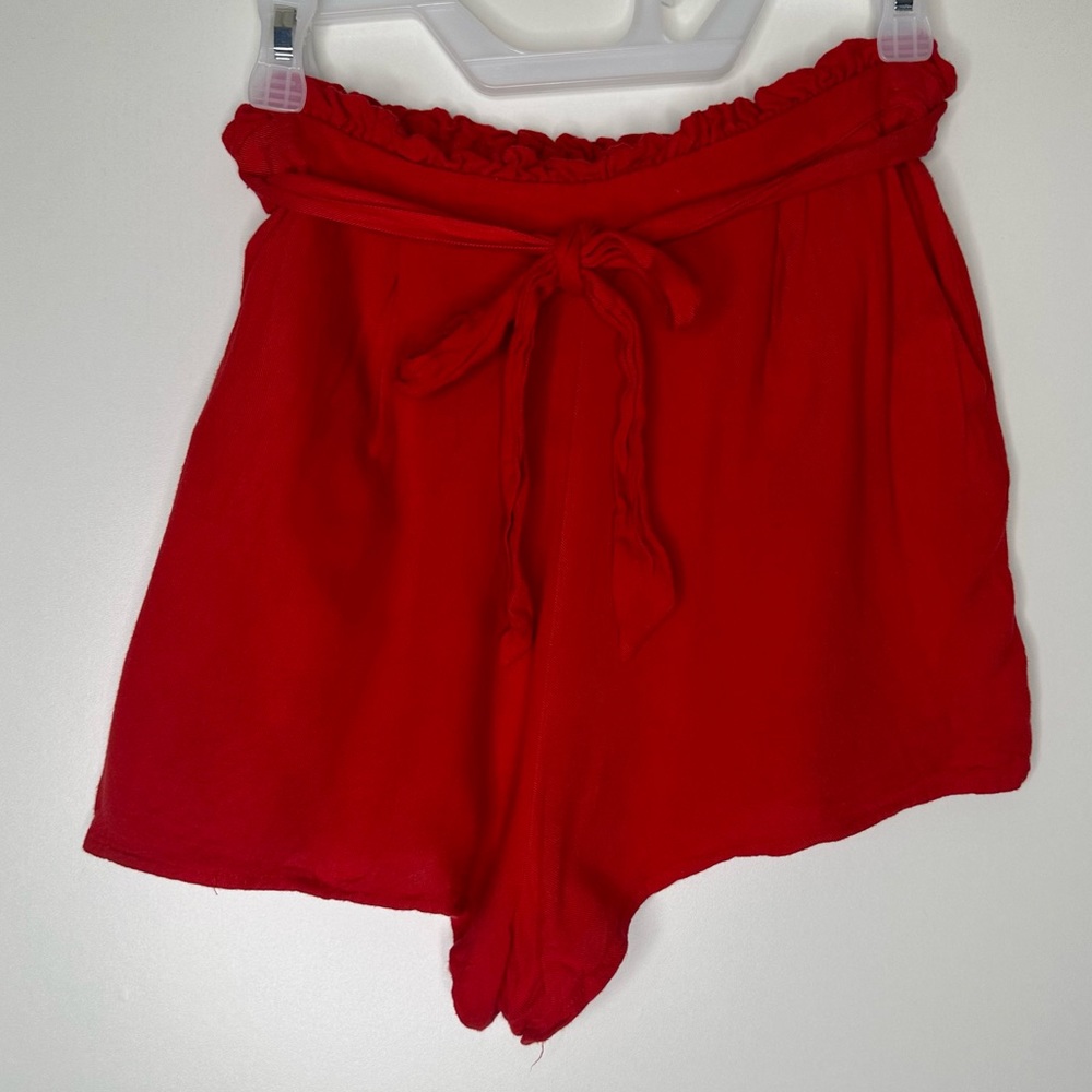 Pull&Bear red paper bag high waisted shorts Medium